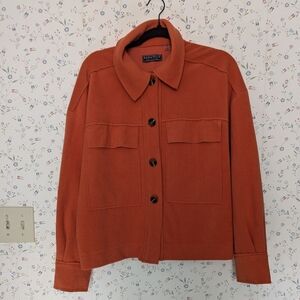 🧡 Bagatelle Collection M Women's Orange Box Crop Jacket Shacket